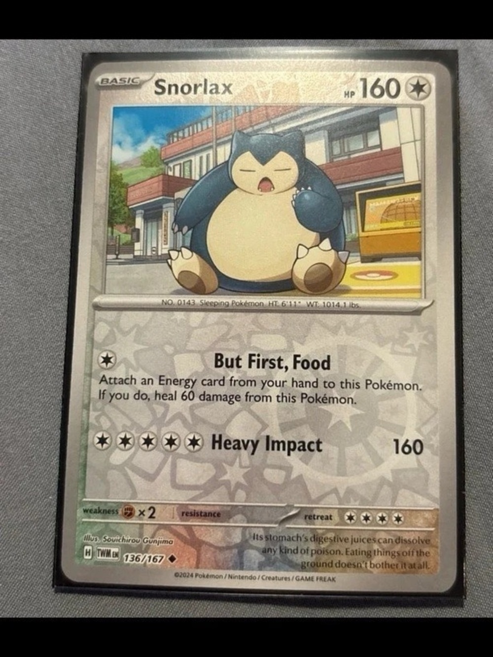 Pokémon Snorlax 136/167 Twilight Masquerade Trading Card